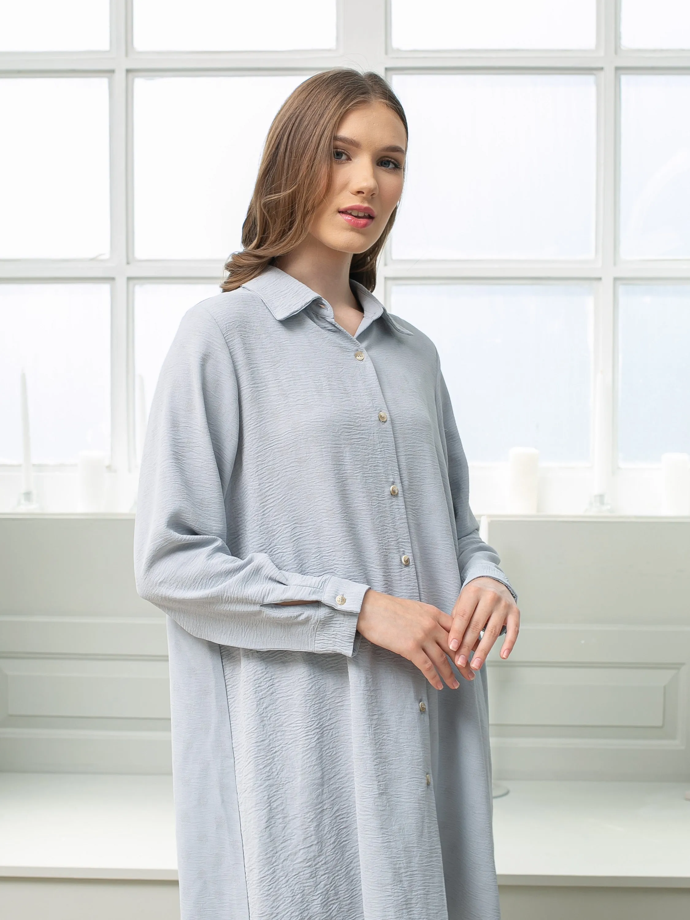 Sara Crinkle Tunic Shirt