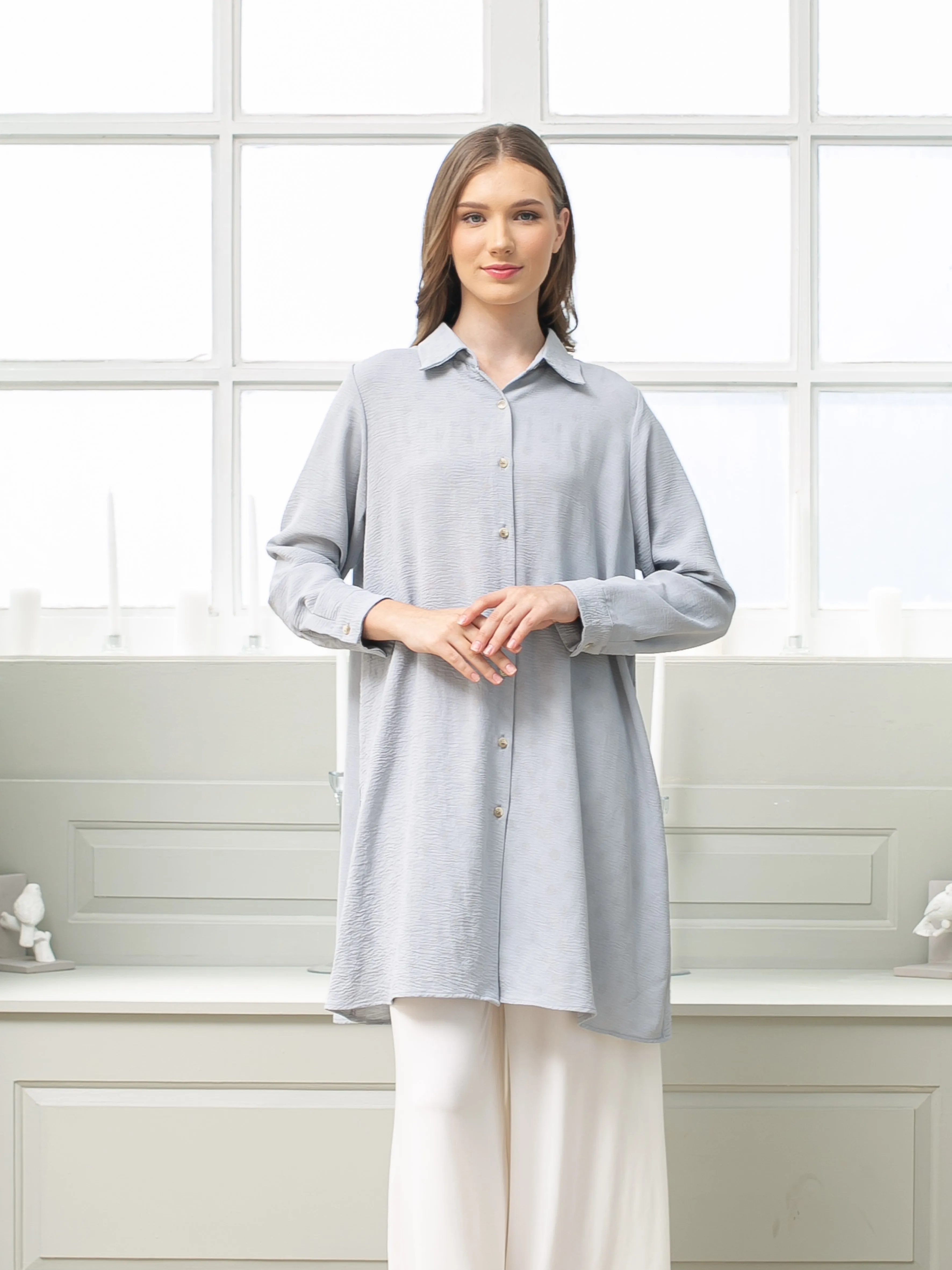 Sara Crinkle Tunic Shirt