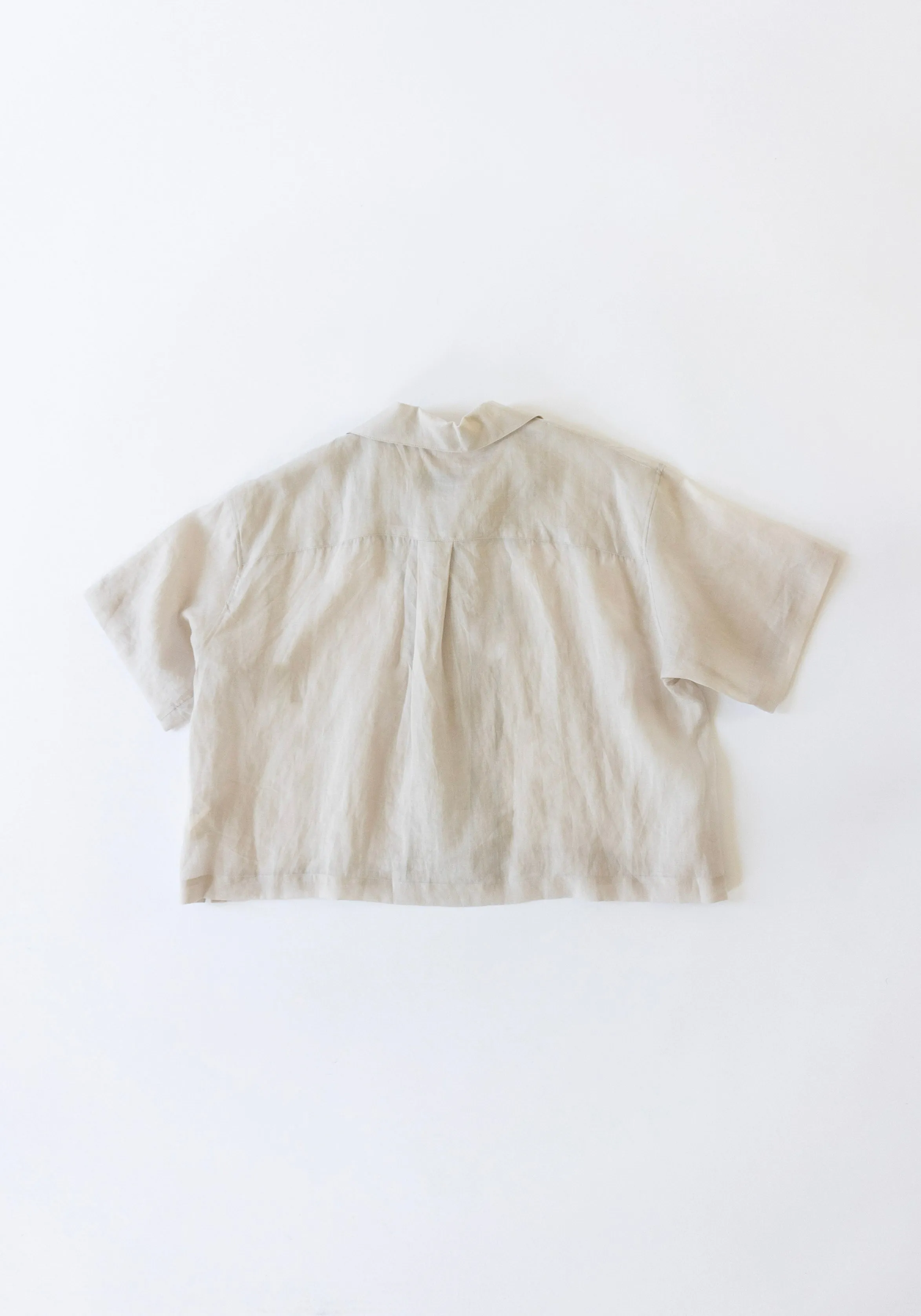 Sheer Cropped Shirt in Sand