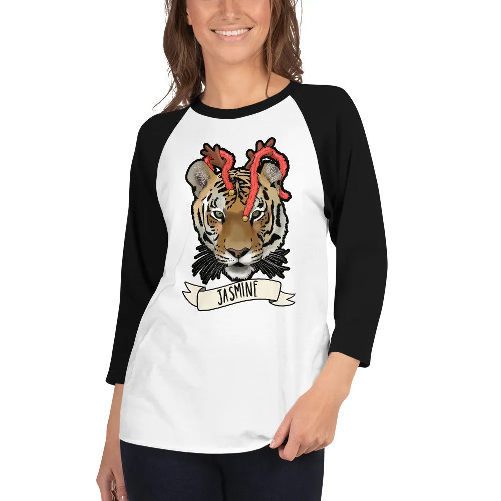 Shirt - Jingle Bells Jasmine Tiger Unisex 3/4 Sleeve