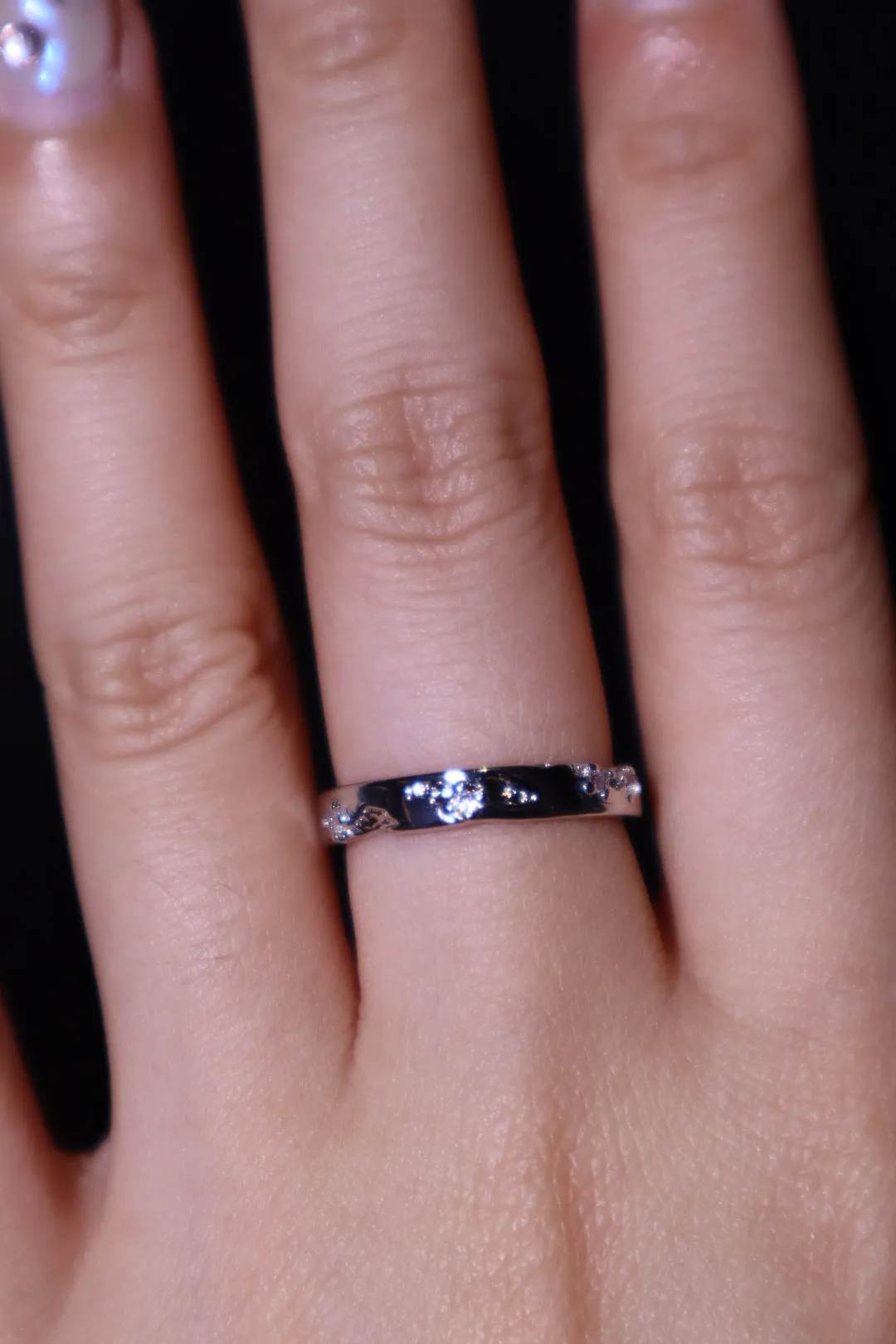 Silver Plated Diamonds Layering Ring