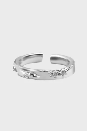 Silver Plated Diamonds Layering Ring