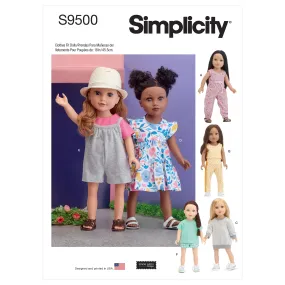 Simplicity Sewing Pattern 9500 18 inch Doll Clothes