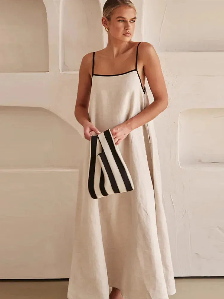 Sleeveless Square Neck Maxi Dress - Vacation Cami Tunic