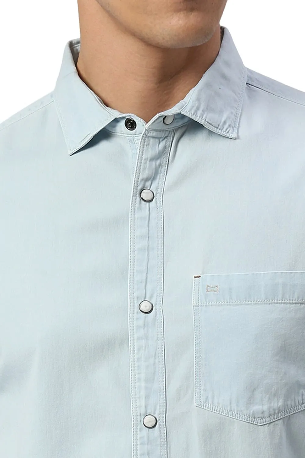 Slim Fit Cotton Indigo Shirt