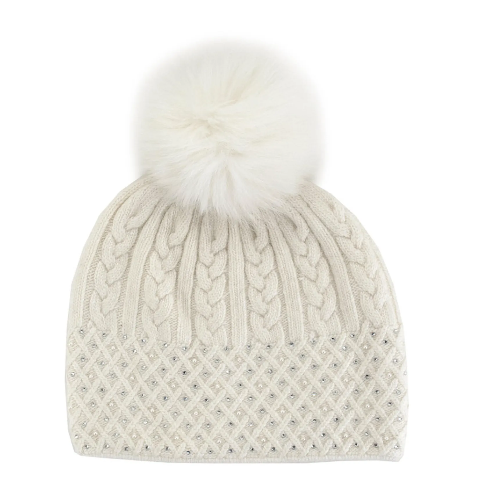 Snowflake Sparkle Pom Pom Hat