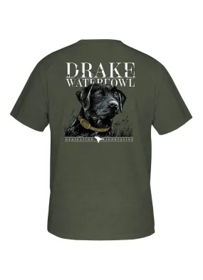 SS Black Lab Collar Tee in Kalamata Olive Light Heather by Drake