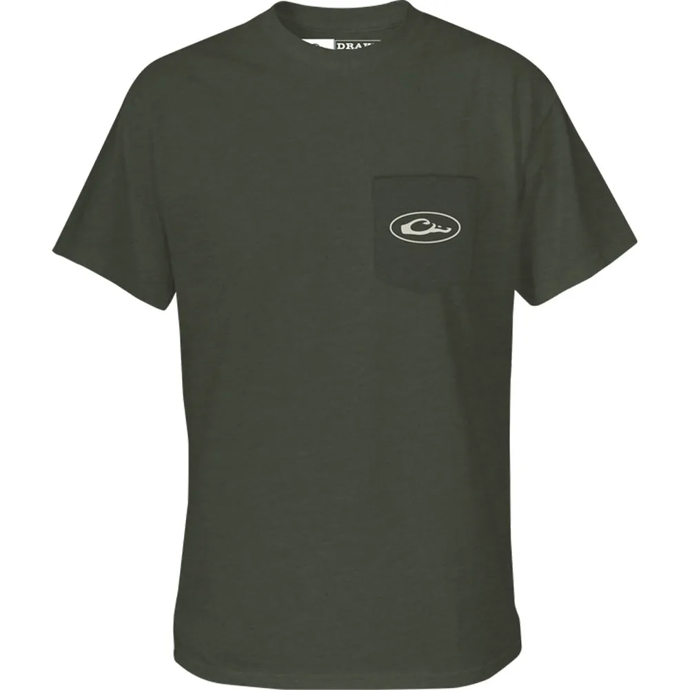 SS Black Lab Collar Tee in Kalamata Olive Light Heather by Drake