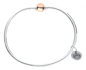 Sterling Silver Single 14K Rose Gold Bead 7 Inch Cape Cod Bracelet