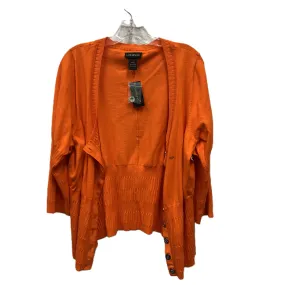 Sweater Cardigan By Lane Bryant In Orange, Size: 3x