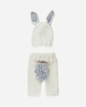 The Blueberry Hill Grey Bunny Newborn Knit Set