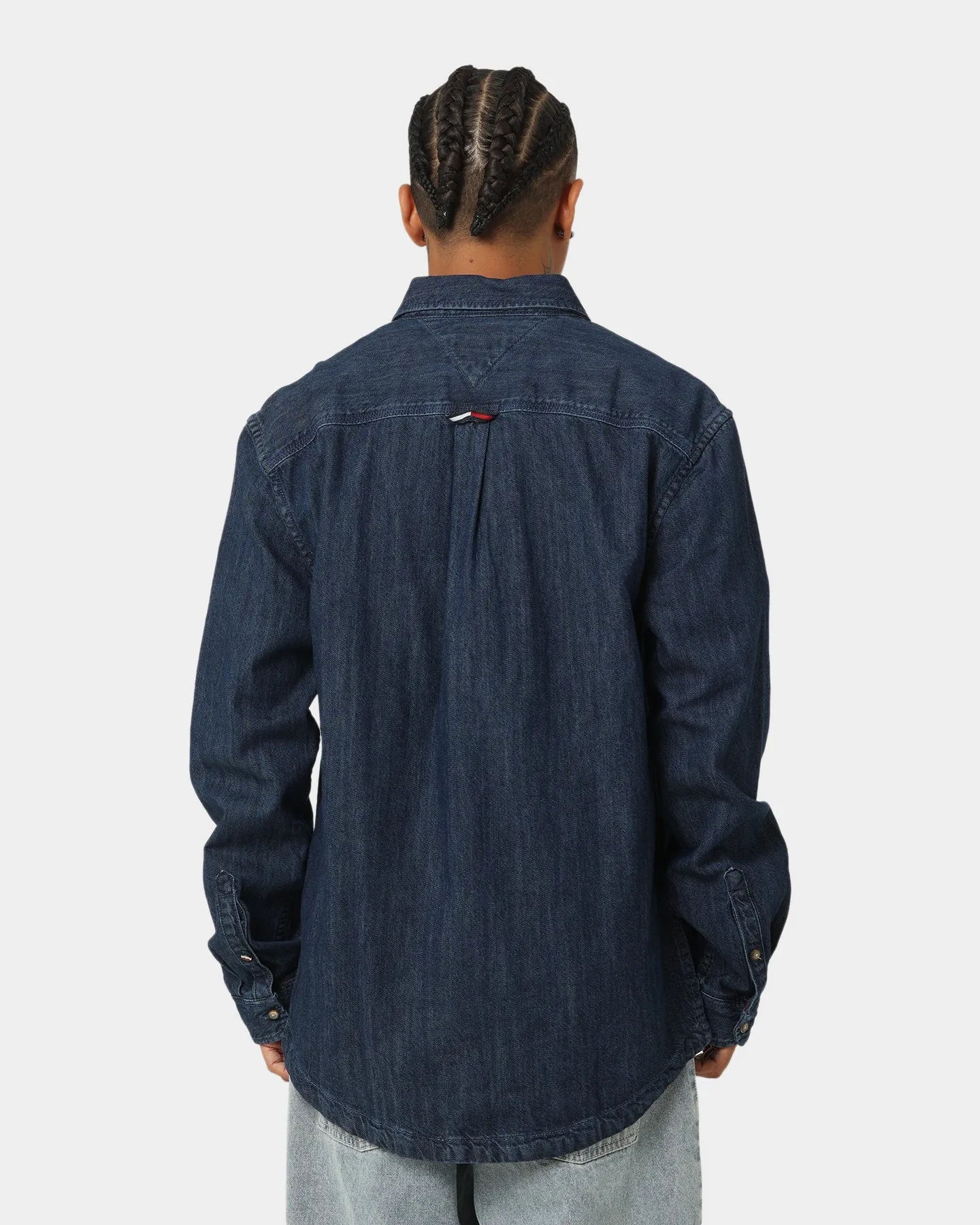 Tommy Jeans TJM Denim Badge Shirt Mid Indigo