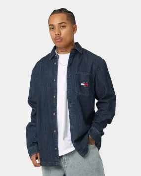 Tommy Jeans TJM Denim Badge Shirt Mid Indigo