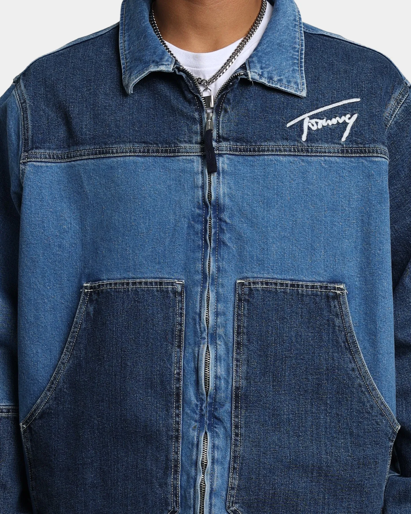 Tommy Jeans TJM Panel Zip Denim Jacket Denim Light