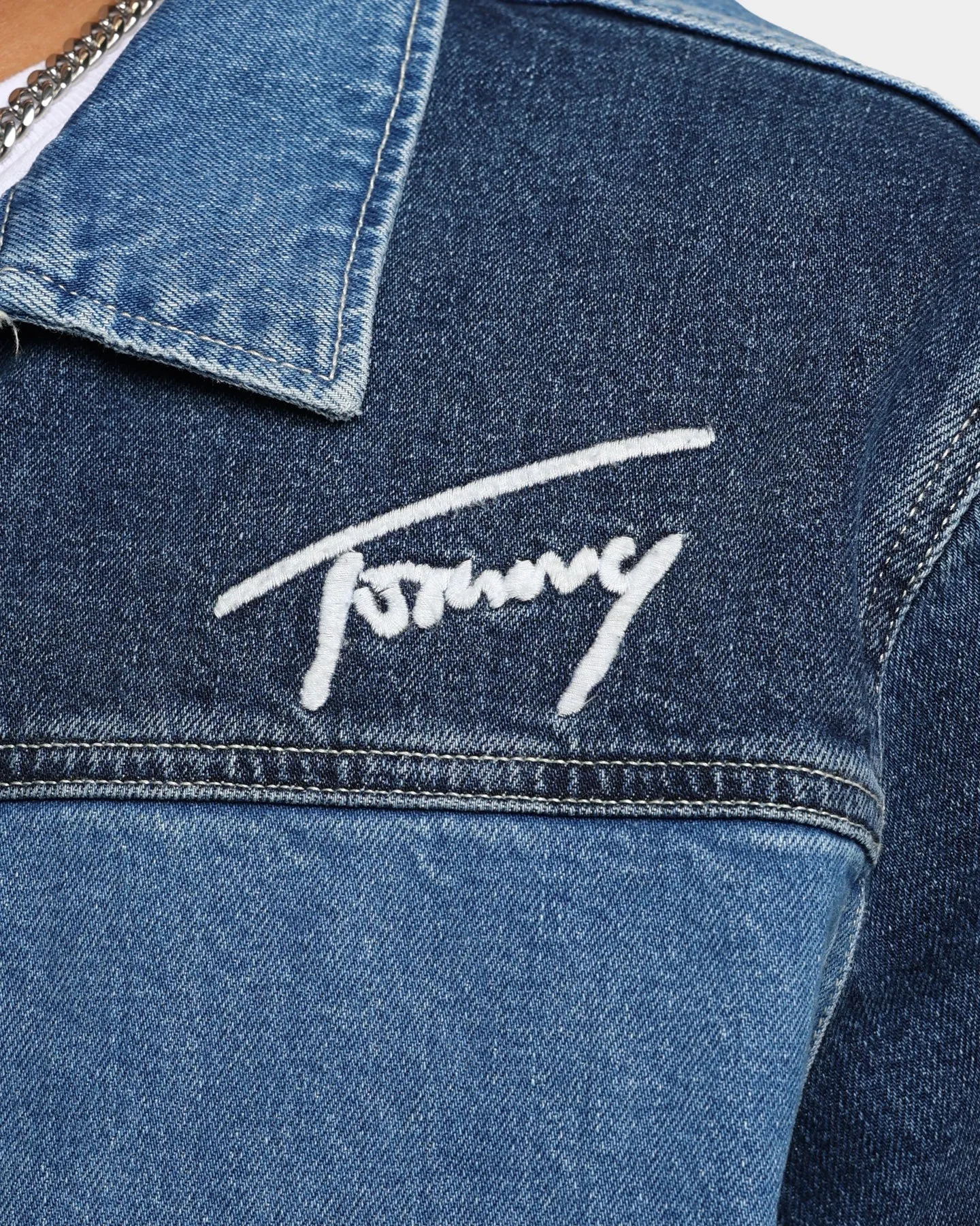 Tommy Jeans TJM Panel Zip Denim Jacket Denim Light