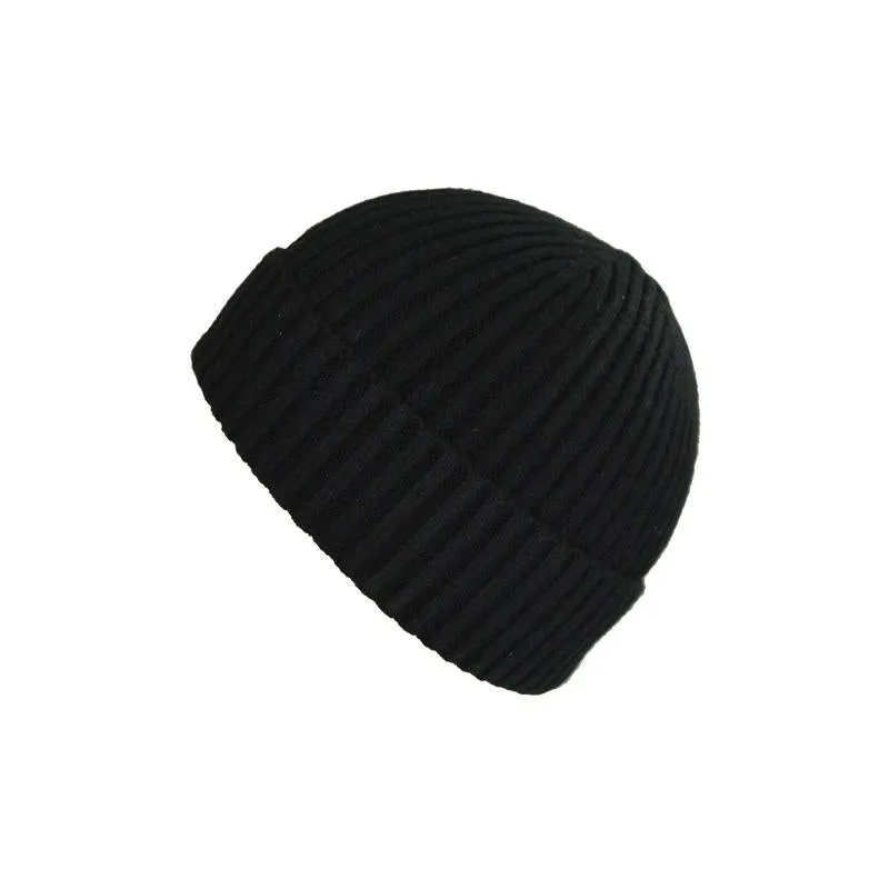 Unisex Classic Warm Thick Knit Hat Street Simple Style Couples Brimless Hats