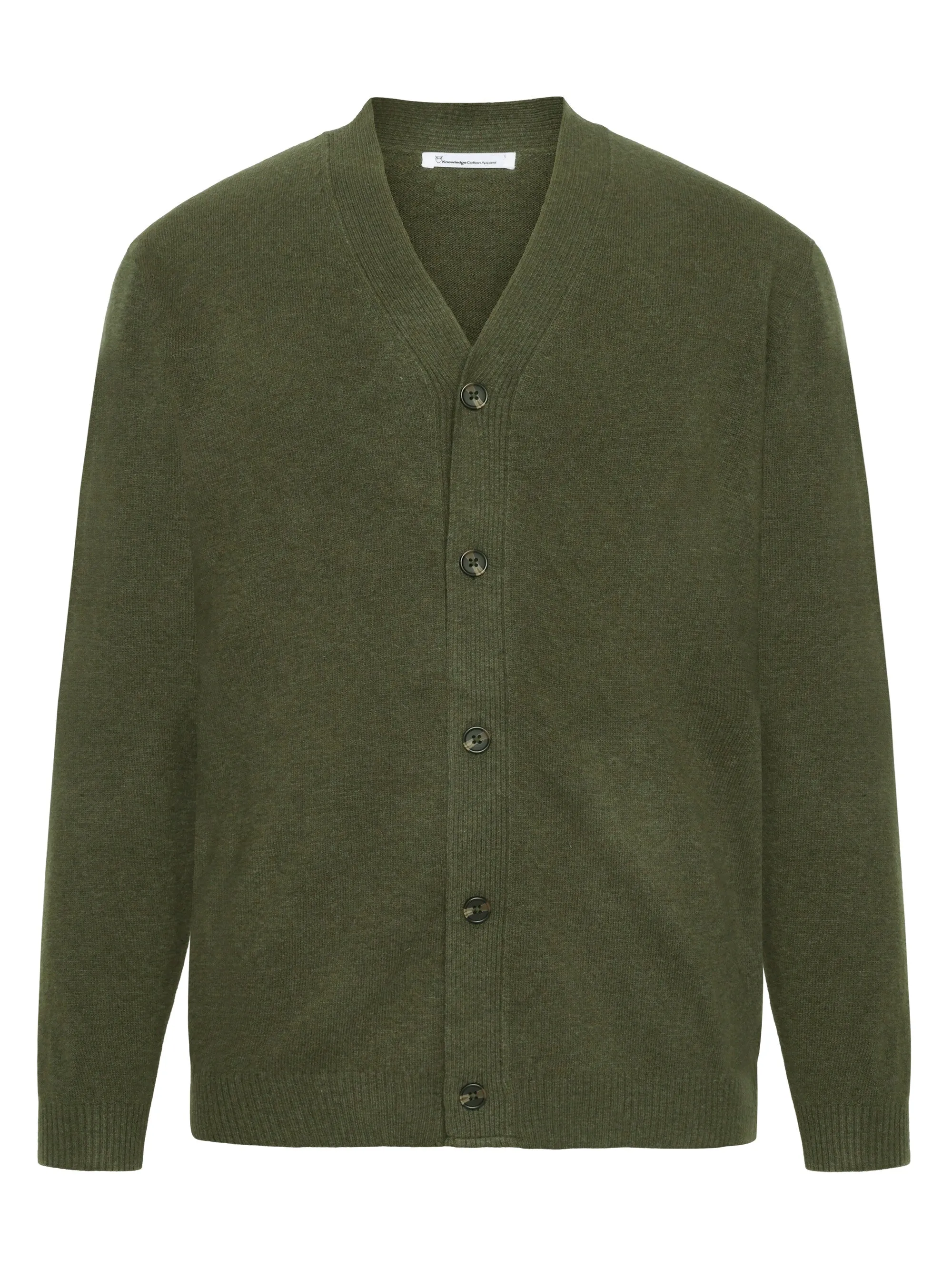 V-neck wool knit cardigan - RWS - Forrest Night