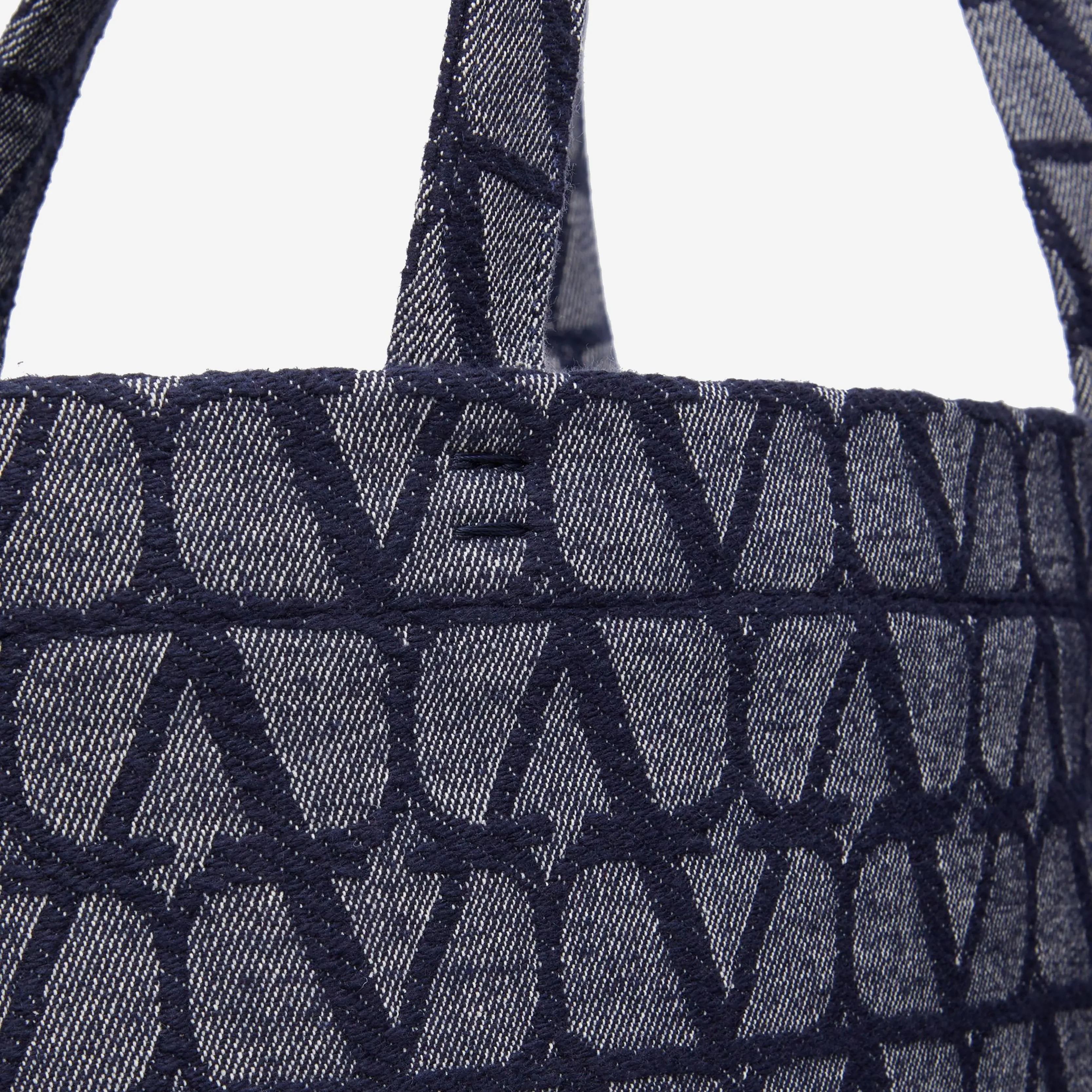 Valentino Garavani Toile Iconographe Denim Effect Shopping Bag