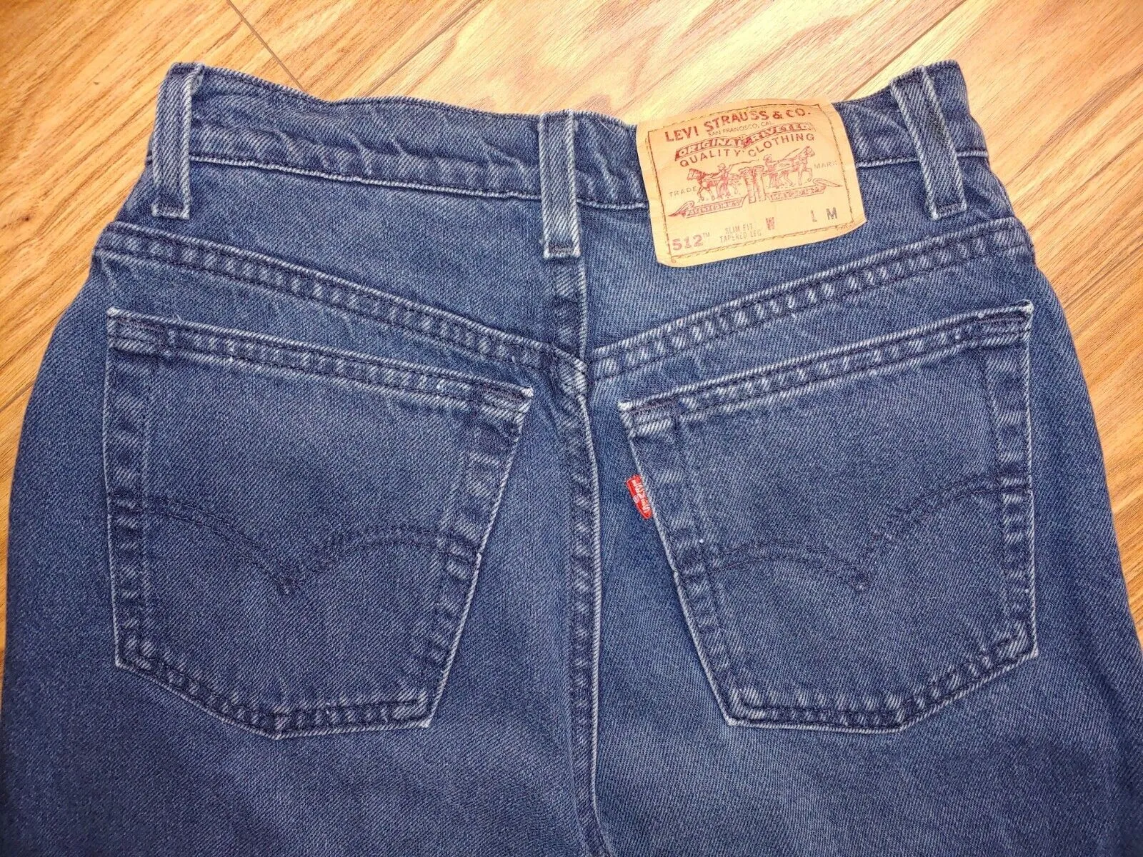 Vintage  80s & 90s Preloved LEVIS 512 Slim Fit Tapered Leg Dark Wash Denim Jeans Size 9 Med