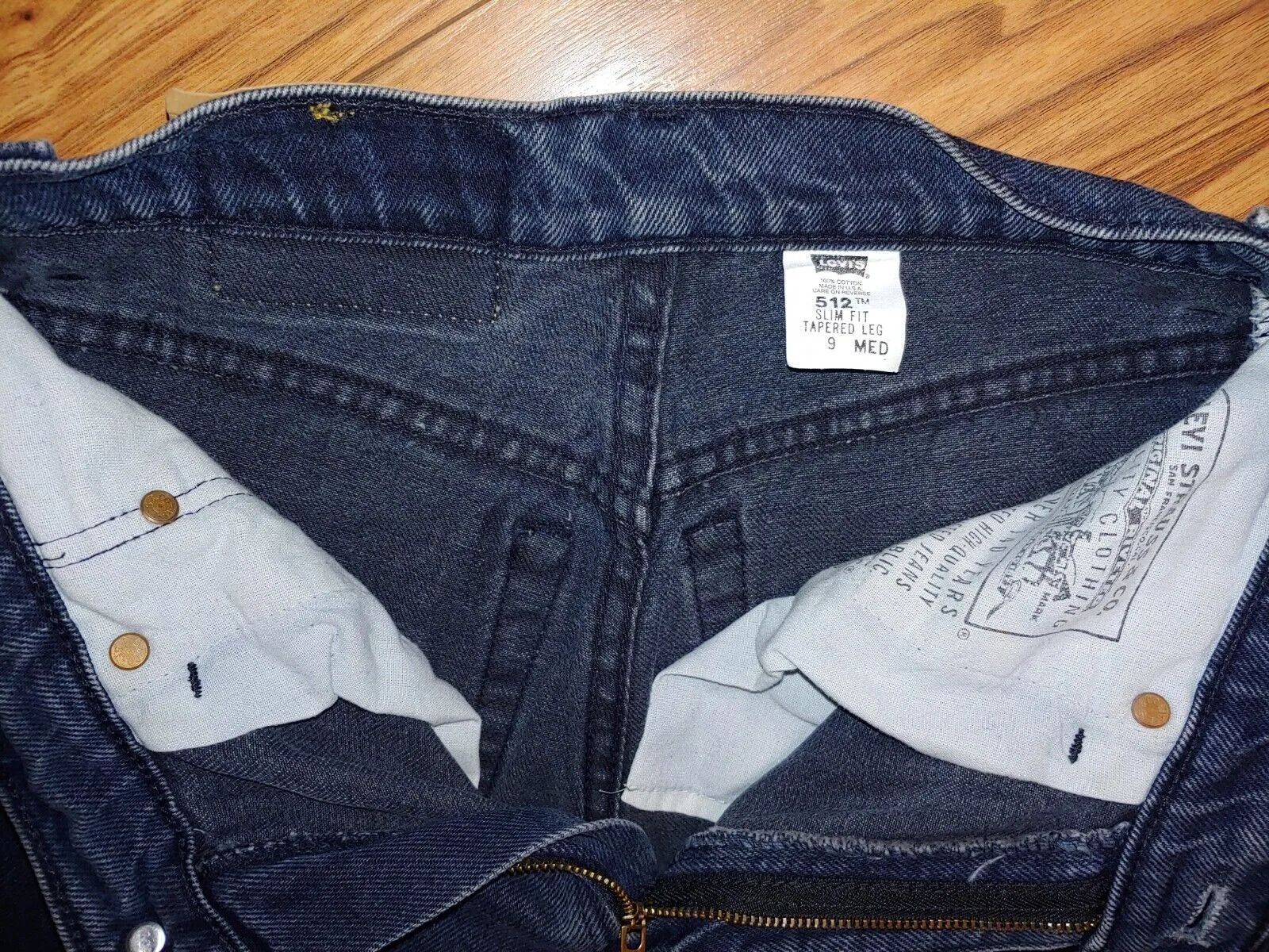 Vintage  80s & 90s Preloved LEVIS 512 Slim Fit Tapered Leg Dark Wash Denim Jeans Size 9 Med