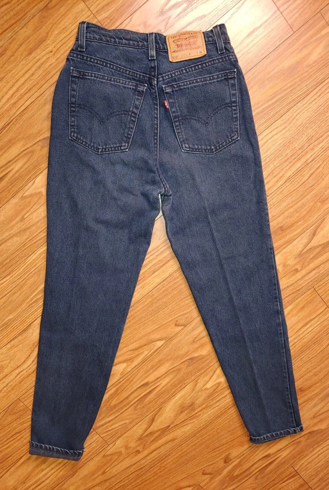 Vintage  80s & 90s Preloved LEVIS 512 Slim Fit Tapered Leg Dark Wash Denim Jeans Size 9 Med