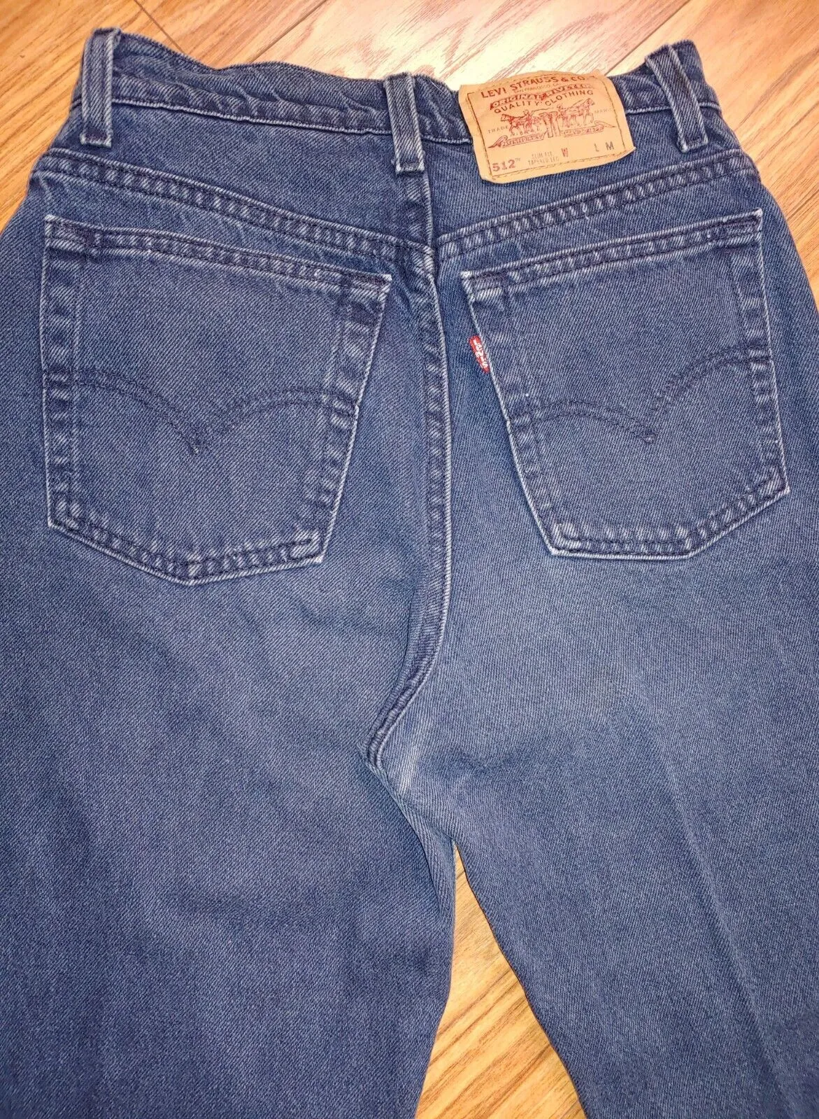 Vintage  80s & 90s Preloved LEVIS 512 Slim Fit Tapered Leg Dark Wash Denim Jeans Size 9 Med