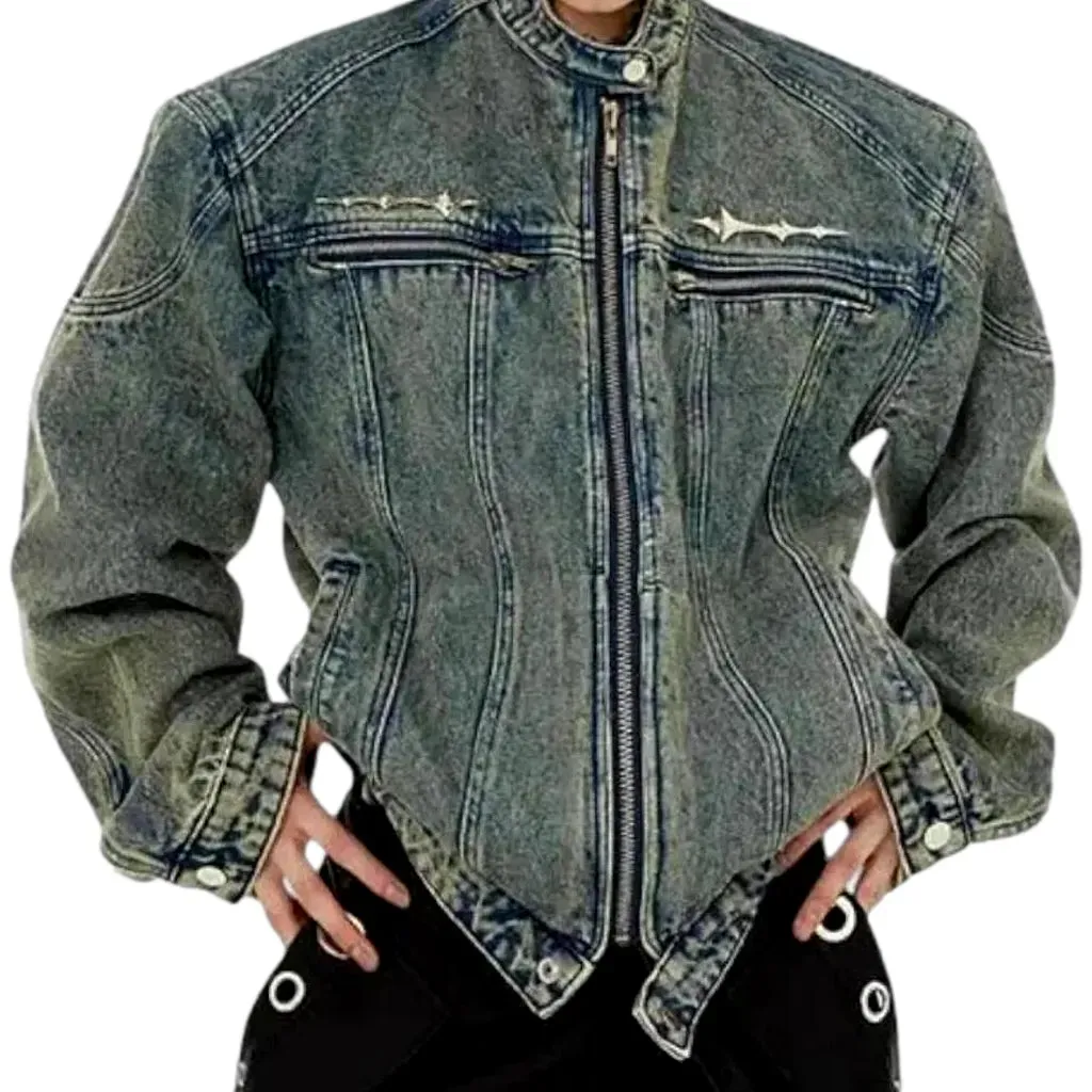 Vintage acid wash men's denim jacket