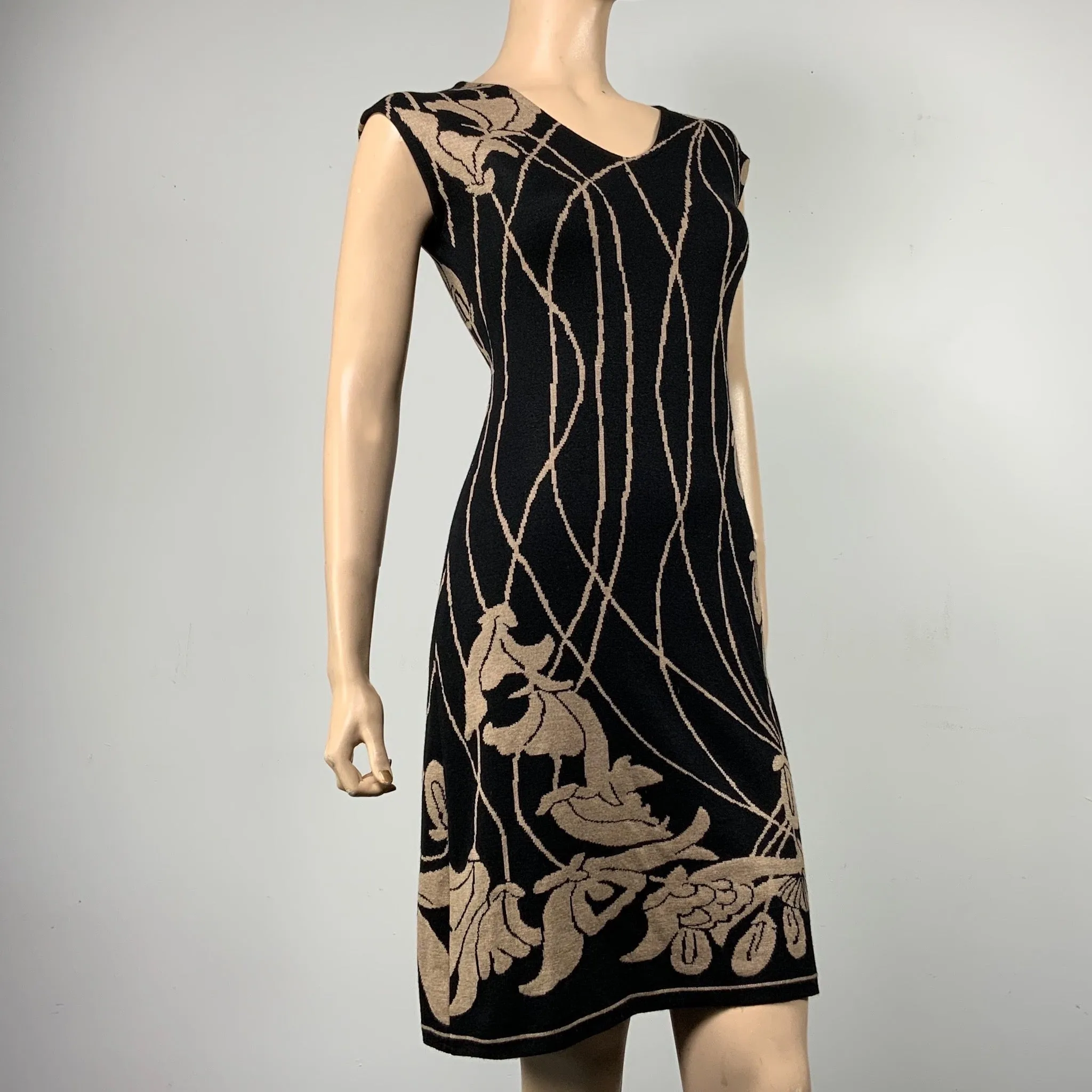 Water Lily Amanda Dress Black and Sand