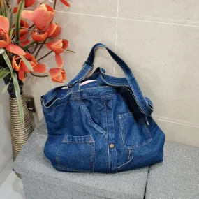 Wenkouban  Denim Shoulder Bags for Women Casual Jeans Handbags Designer Large Shopping Bags Fashion Tote