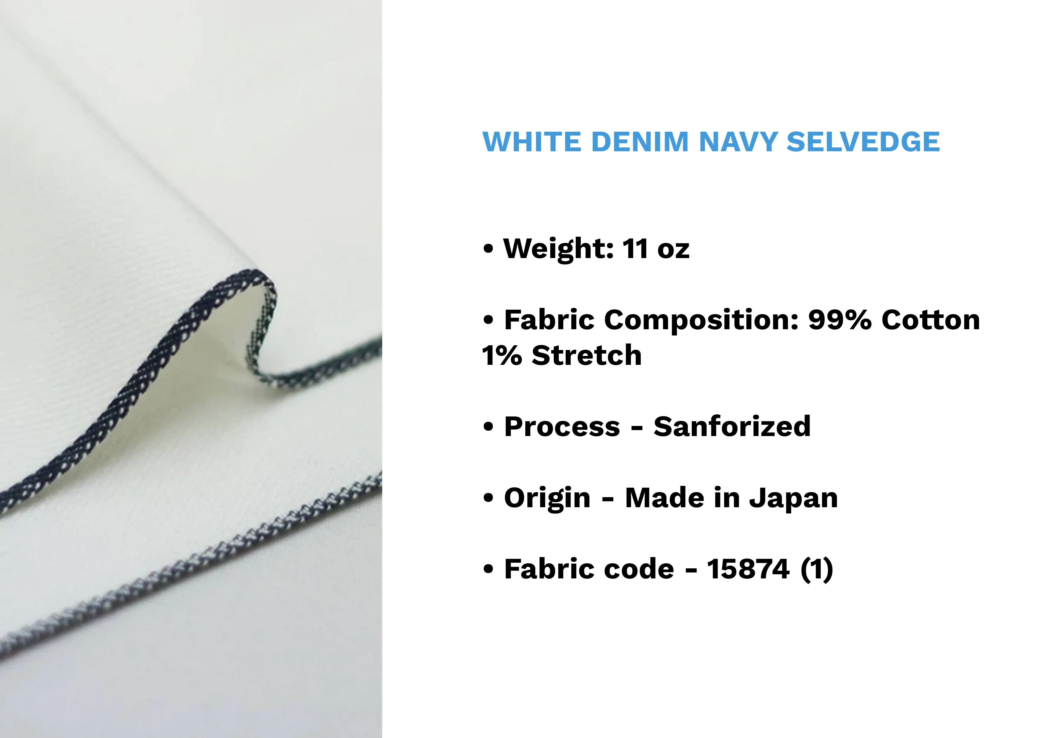 WHITE DENIM NAVY SELVEDGE