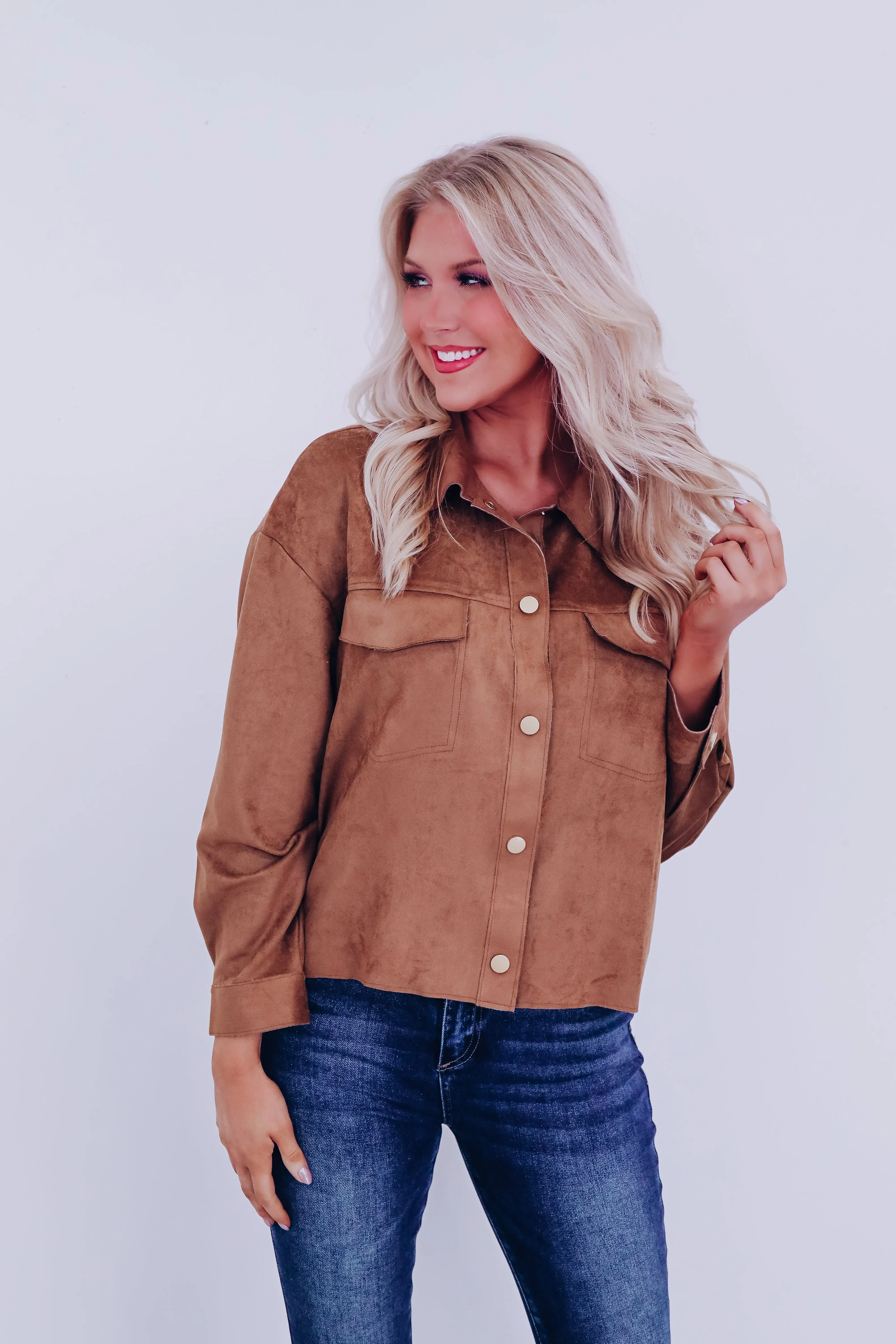 Williston Faux Suede Jacket - Brown