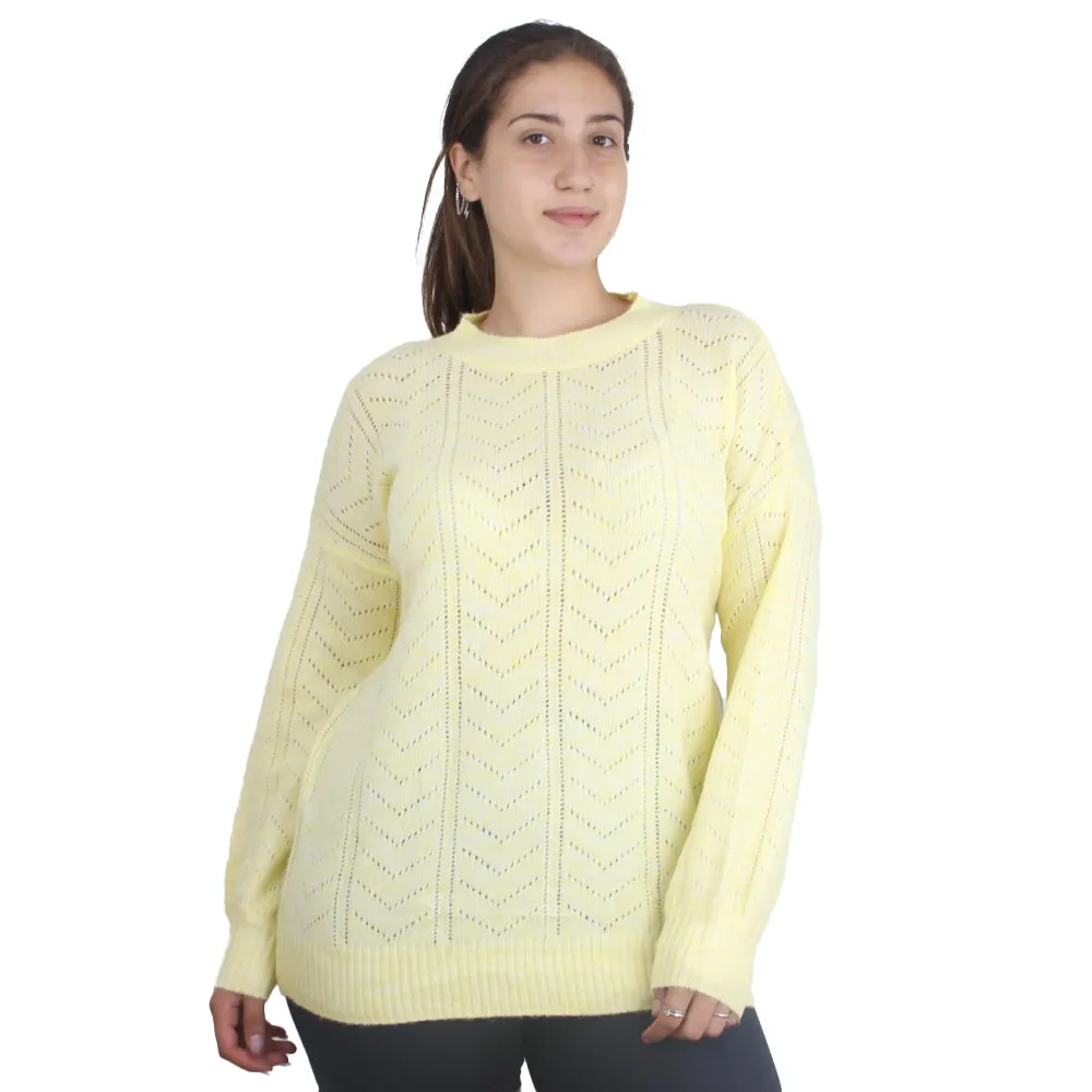 Women's Oversize Knit Sweater,Yellow