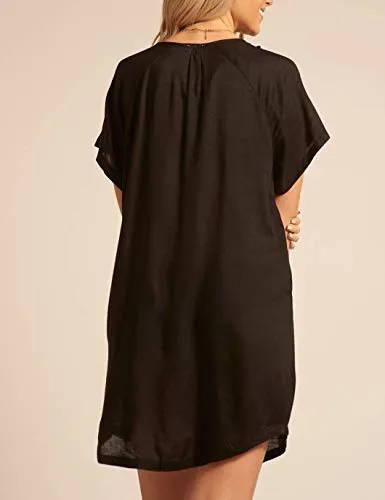 Women's Sexy Lace-Up Swimsuit Cover Up Beach Tunic