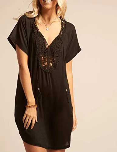 Women's Sexy Lace-Up Swimsuit Cover Up Beach Tunic