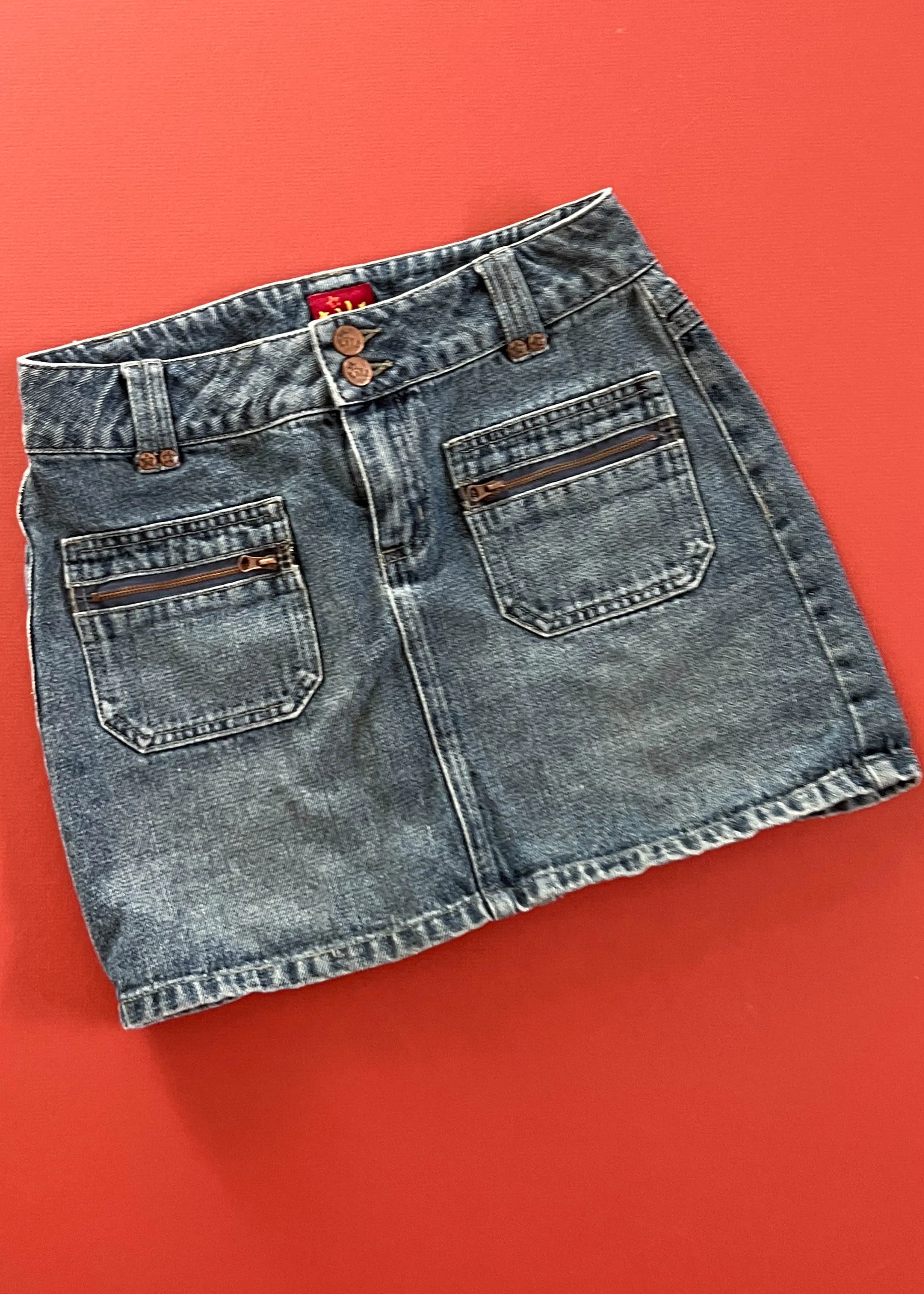 Y2k Cargo Denim Mini Skirt (XS)