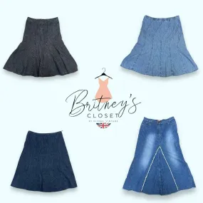 Y2K Classic Longline Denim Skirts - 15 Pieces ( BC-11-29 )