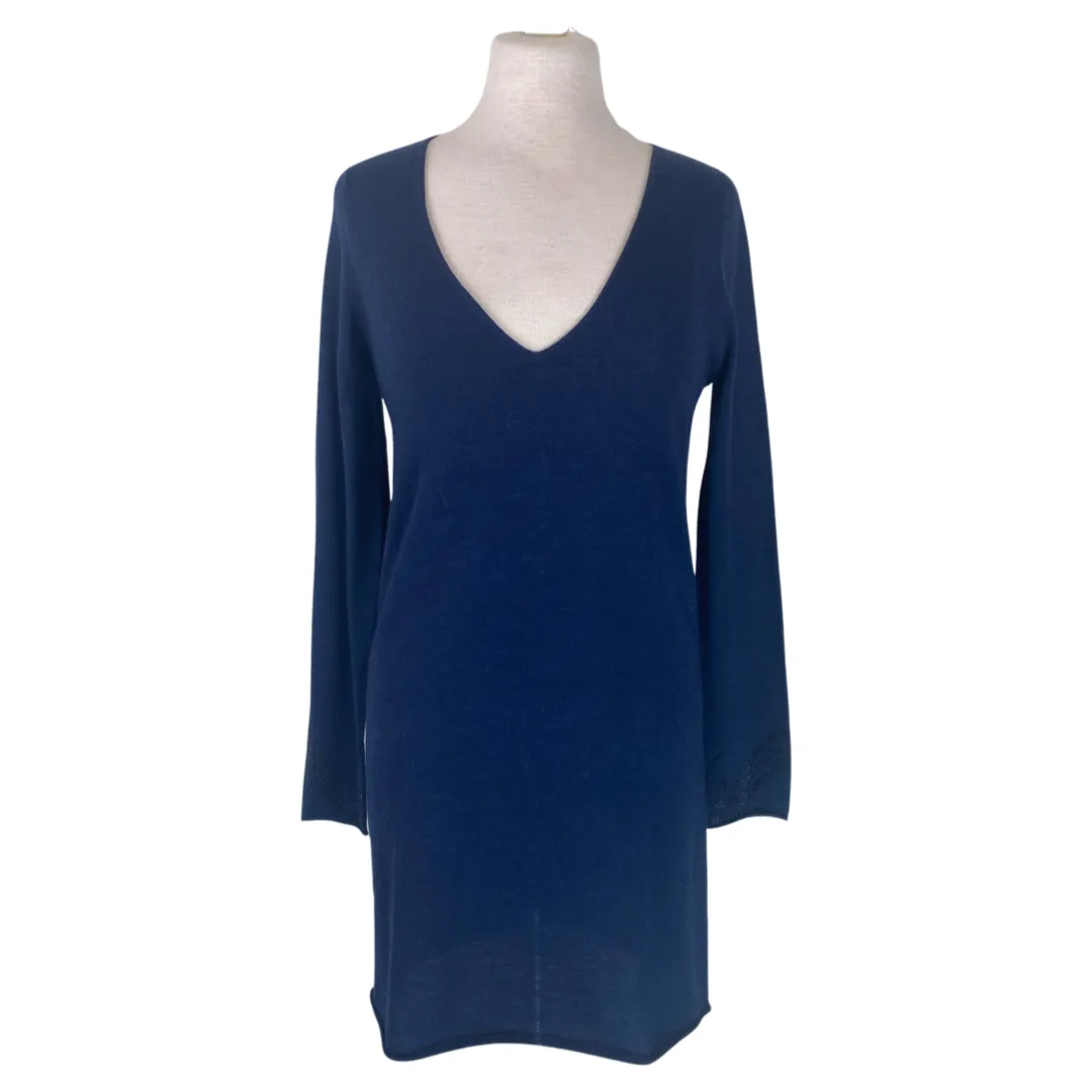 Zadig & Voltaire navy 100% merinos long sleeve dress size UK10/US6