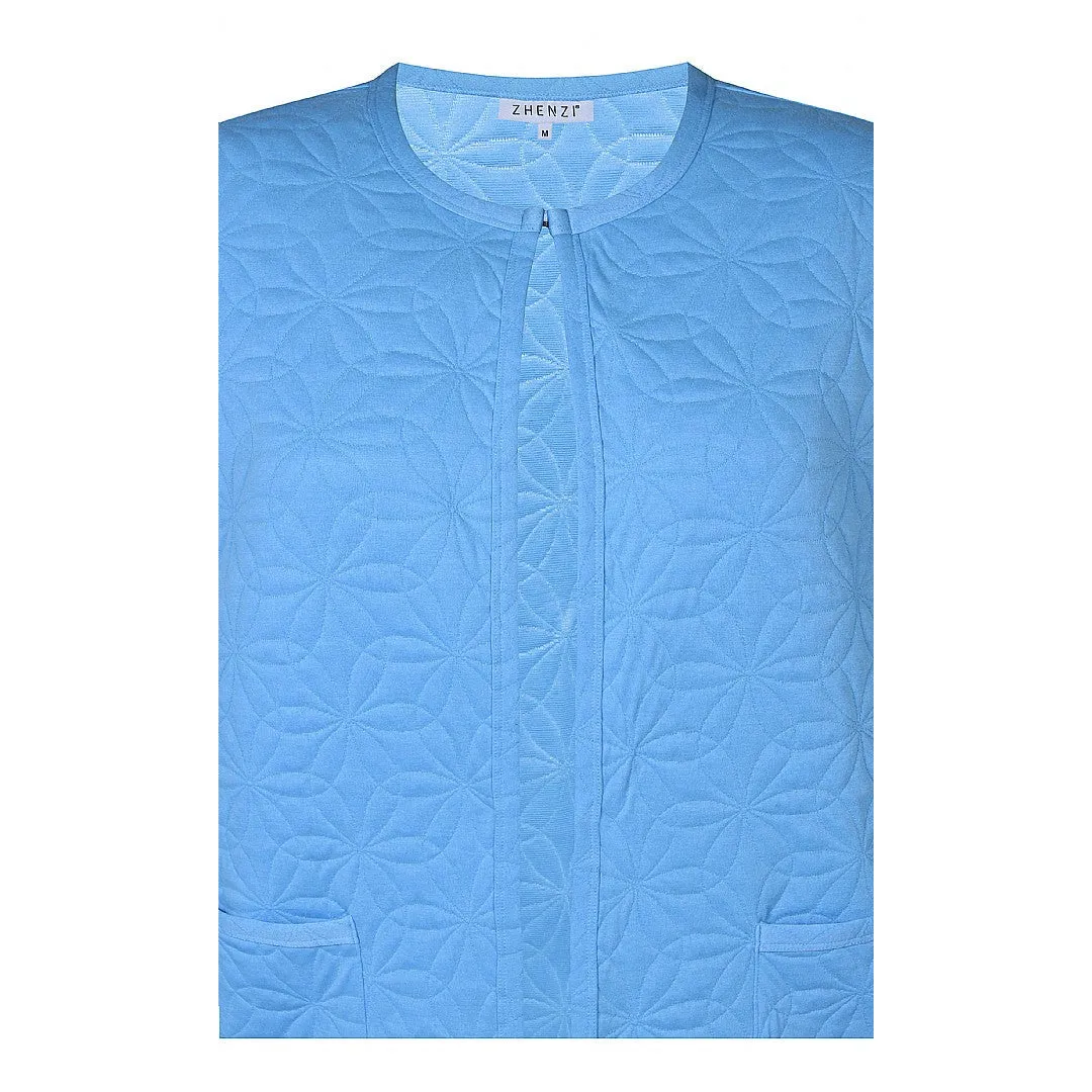 Zhenzi Reimer Longline Cardigan in Sky Blue